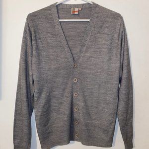 Delaveine men's v neck button down sweater